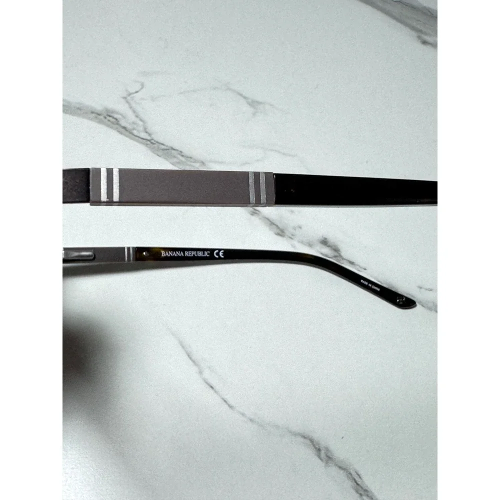 Banana Republic Roman Dark Brown Stainless Steel Rectangular Frames 52-19-140
